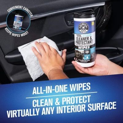 Серветки для догляду за інтер'єром CG Total Interior Cleaner & Protectant Wipes (в тубусі) 30шт
