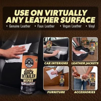 Серветки для догляду за шкірою Leather Quick Detailer (в тубусі) 30 шт