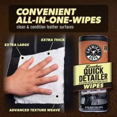 Серветки для догляду за шкірою Leather Quick Detailer (в тубусі) 30 шт