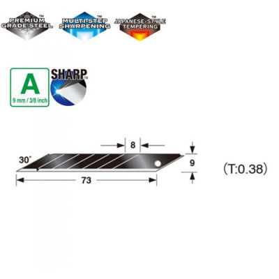 Tajima CB39RB Acute Angle Razar Black Blades 9 mm 30° (10 шт)