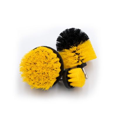 Набір щіток середньої жорсткості на шуруповерт 3 шт. (Жовті)