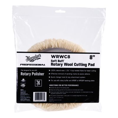 Полірувальний круг вовняний жорсткий - Meguiar`s Rotary Wool Pad 8" 203 мм. білий (WRWC8)