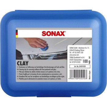 Глина SONAX Clay для очищення лакофарбових поверхонь і скла 112 г синя