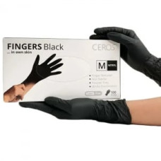 CEROS Рукавички нітрилові BLACK PLUS (M) - 100 шт/уп (5,5 г)