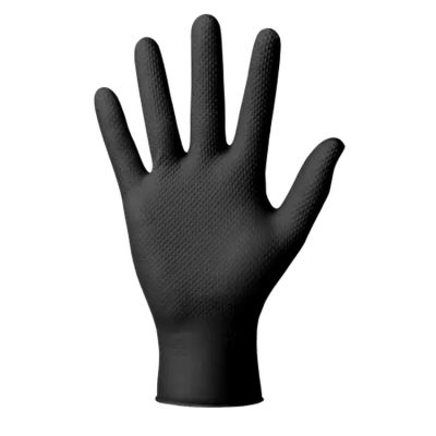 Рукавички нітрилові чорні 24см Mercator GoGrip 50 шт, Чорний, L