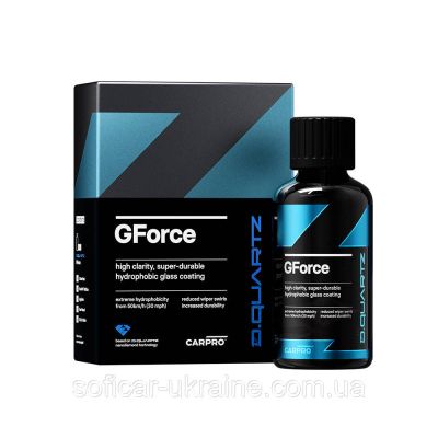 CARPRO DQuartz GForce 50 ml - надміцне гідрофобне покриття для скла на основі наноалмазної технологі